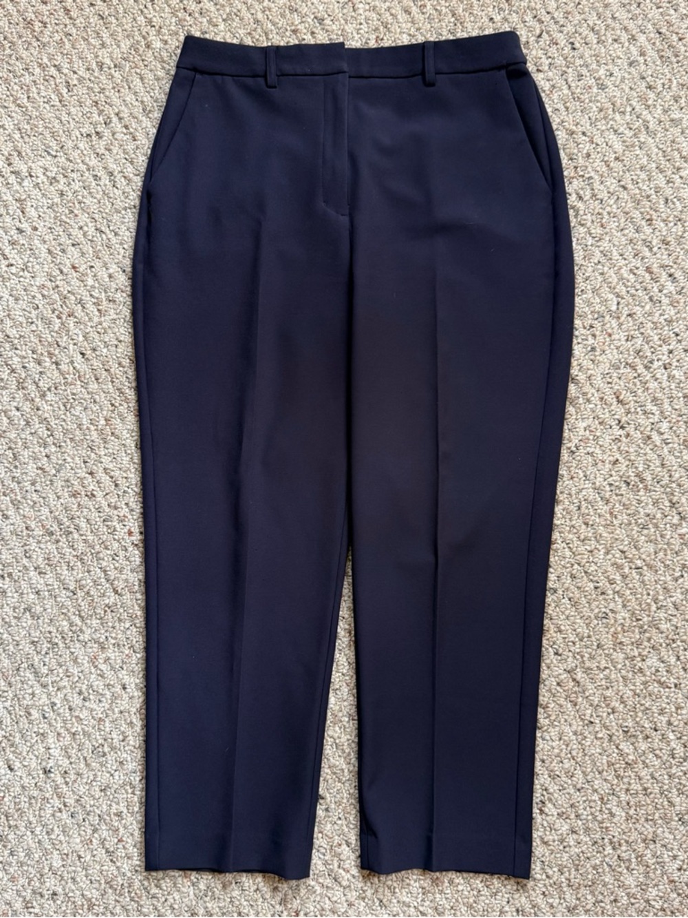 Express Editor Straight Super High Rise Pants - Navy